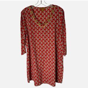 April Cornell Embroidered Paisley Tunic Top
